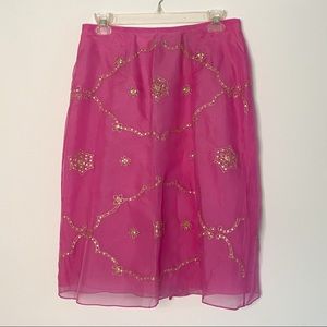 Embroidered silk skirt
